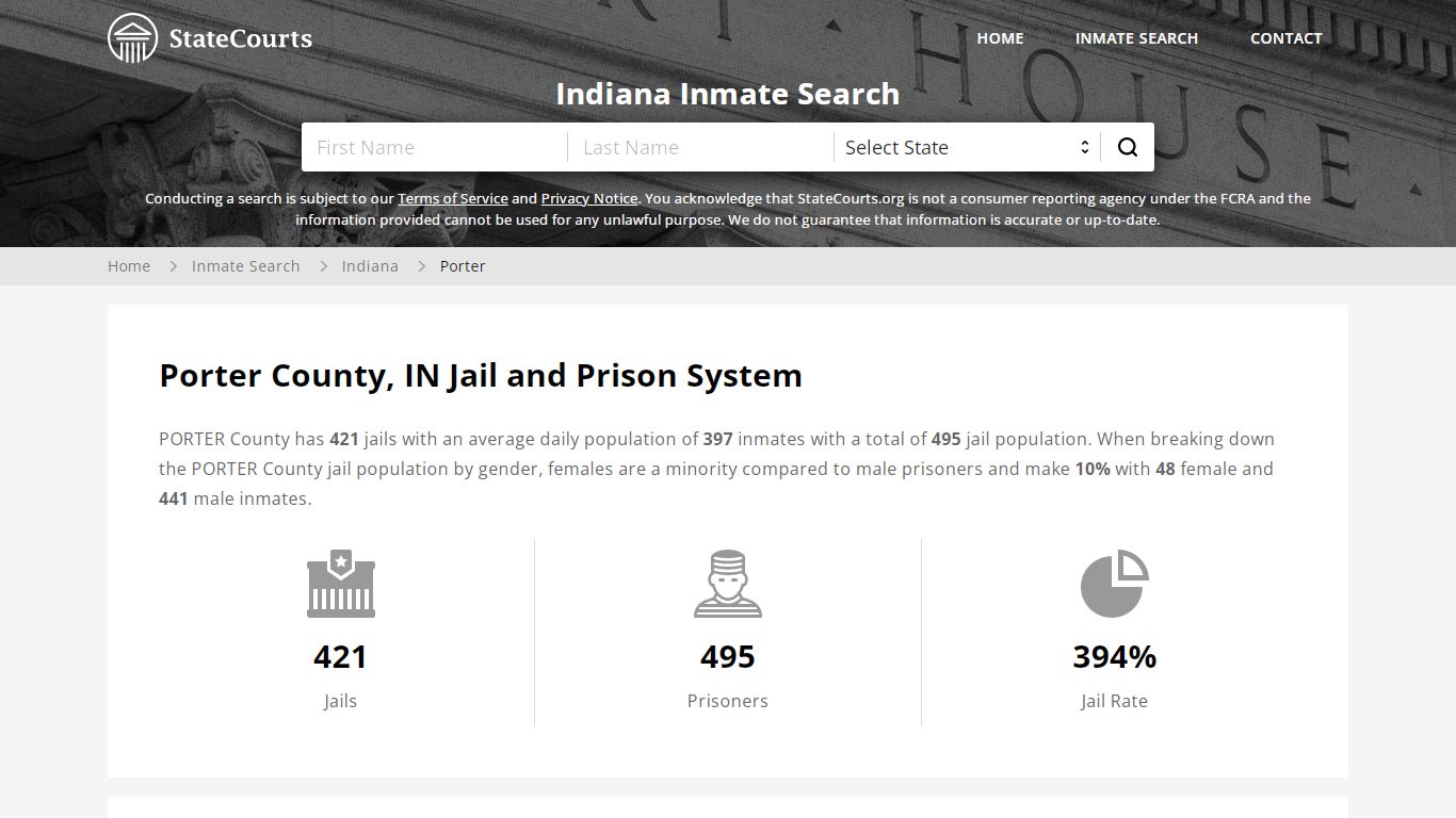 Porter County, IN Inmate Search - StateCourts